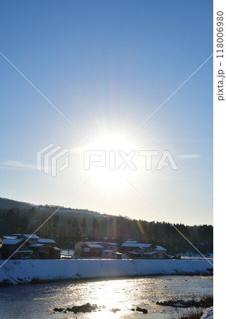冬の五十嵐川(新潟県) 冬の五十嵐川(新潟県) 118006980