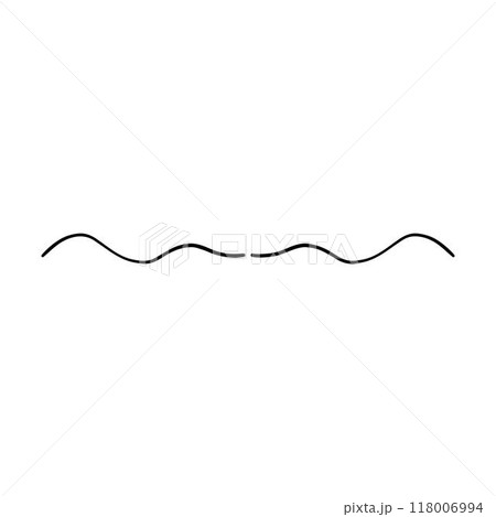 Hand drawn curly divider icon vector illustration design element of swish, swash, swoosh underline swirl squiggle stroke line Hand drawn curly divider icon vector illustration design element of swish, swash, swoosh underline swirl squiggle stroke line 118006994