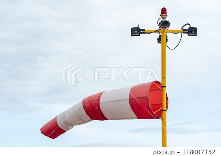 windsock, meteorological, instrument that used as an indicator of wind speed and direction windsock, meteorological, instrument that used as an indicator of wind speed and direction 118007132