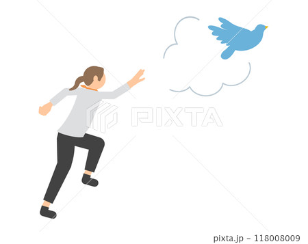 飛んでいく青い鳥を追いかける人 飛んでいく青い鳥を追いかける人 118008009