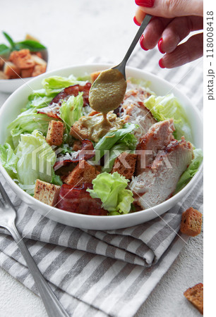 A bowl of Caesar salad A bowl of Caesar salad 118008418