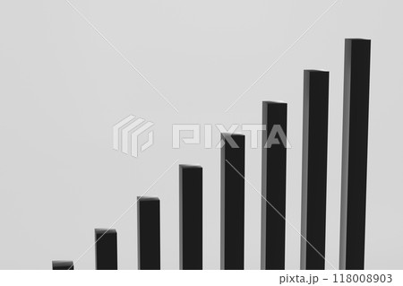 3d render A series of black and white bars are stacked on top of each other 3d render A series of black and white bars are stacked on top of each other 118008903