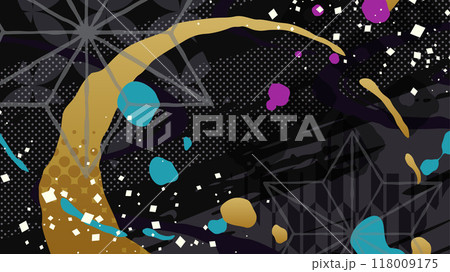 かっこいい雰囲気の和柄の背景イラスト_16:9 118009175