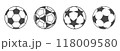 Football or soccer ball flat vector icon simple black style 118009580
