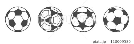 Football or soccer ball flat vector icon simple black style 118009580