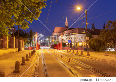 Night View of Most Piaskowy, Wroclaw, Poland Night View of Most Piaskowy, Wroclaw, Poland 118009821