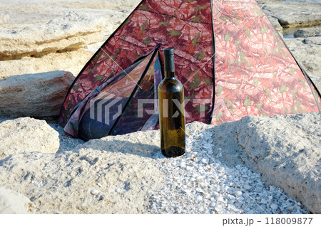 Tent on the seashore. Tent on the seashore. 118009877