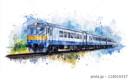 電車の水彩イラスト 118010337