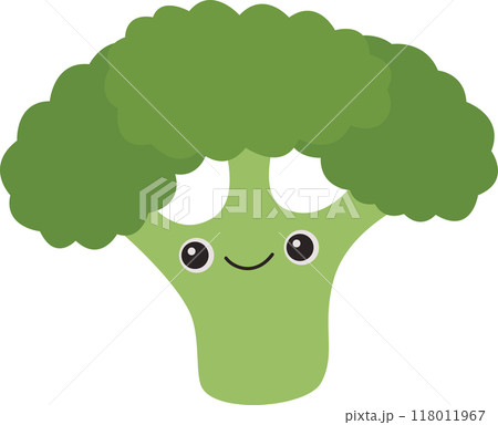 Cute broccoli with smiling face 118011967