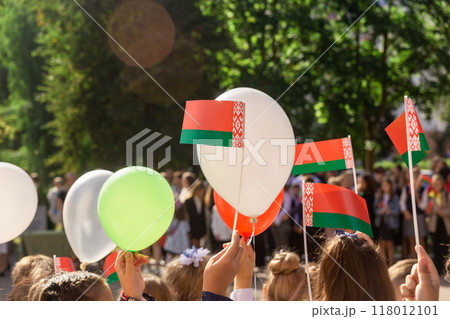 A solemn meeting near the school dedicated to the Day of Knowledge in the Republic of Belarus. 118012101