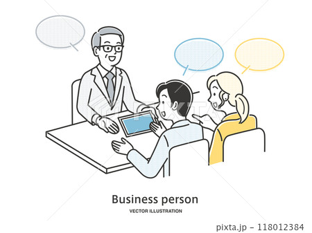 男性のアドバイザーに相談する若い夫婦 118012384