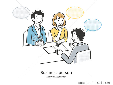 男性のアドバイザーに相談する若い夫婦 118012386