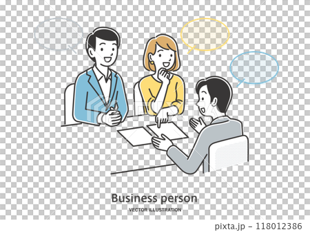 年輕夫婦與男性顧問諮詢 118012386