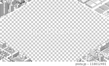 俯瞰から見た立体の街並みベクターイラスト 118012491