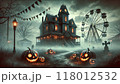 ハロウィーンのかぼちゃとお城 118012532