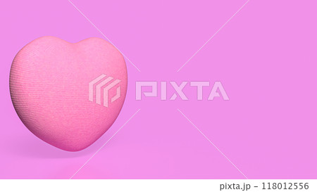 The pink fabric  heart for love or romance concept 3d rendering. 118012556