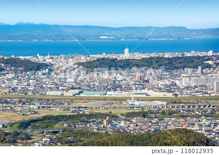 大分市街地と別府湾、国東半島の眺望 118012935