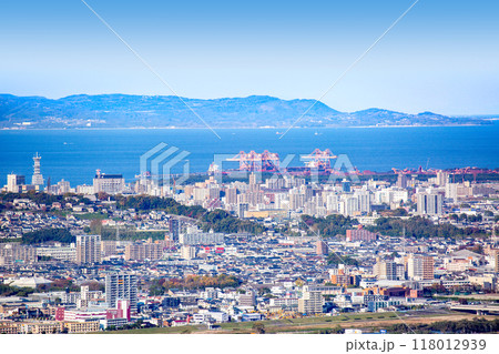 大分市街地と別府湾、国東半島の眺望 大分市街地と別府湾、国東半島の眺望 118012939