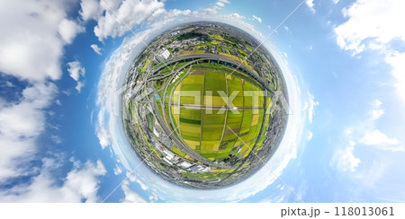 「埼玉県」ドローンで久喜白岡ジャンクション付近を360度撮影 118013061