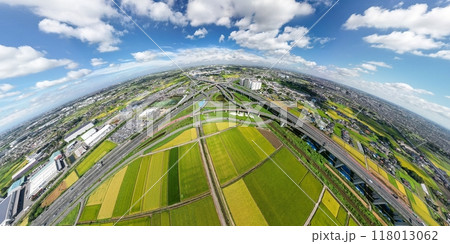 「埼玉県」ドローンで久喜白岡ジャンクション付近を360度撮影 「埼玉県」ドローンで久喜白岡ジャンクション付近を360度撮影 118013062