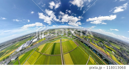 「埼玉県」ドローンで久喜白岡ジャンクション付近を360度撮影 118013068