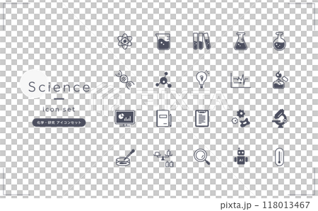 Science and research line icon set 118013467