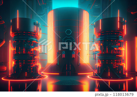 nuclear fusion energy reactor technology with plasma for the future of clean energy 3d rendering nuclear fusion energy reactor technology with plasma for the future of clean energy 3d rendering 118013679