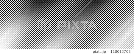 Slant line halftone gradation texture. Fading diagonal stripe gradient background. Vector oblique pattern backdrop. Black thin parallel line vanish wallpaper for overlay, print, cover, graphic design 118013702