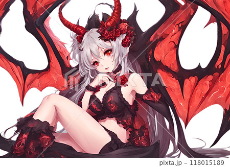セクシーな衣装を着た悪魔の女の子のイラスト 118015189
