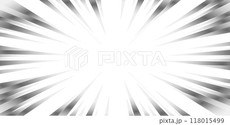 灰色のグラデーションの漫画集中線のイラスト素材 118015499