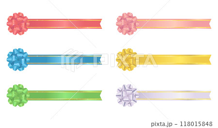 リボン花と帯のイラスト素材 118015848