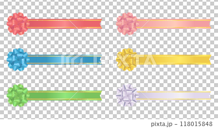 リボン花と帯のイラスト素材 118015848