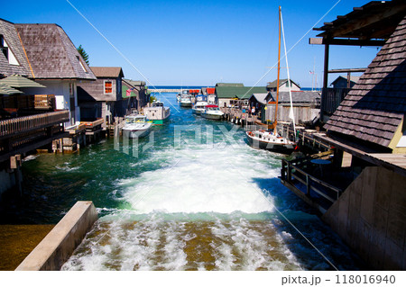 Bustling Seaside Life in Empire, Michigan 118016940