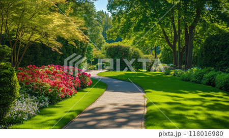 夏の草花が美しい散歩道をリアルに描いたAI生成画像 夏の草花が美しい散歩道をリアルに描いたAI生成画像 118016980