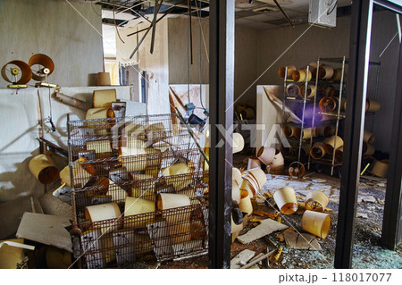 Abandoned Hotel Interior with Debris and Decay, North Randall Ohio 118017077