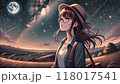 星空を見上げる女性 118017541