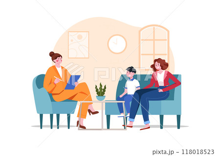 Guidance counselor for students' parents Illustration concept on white background 118018523