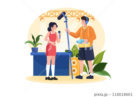Sound Engineer Illustration concept on white background Sound Engineer Illustration concept on white background 118018601