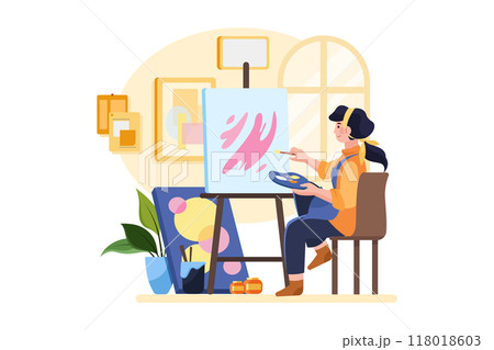 Artist Illustration concept on white background 118018603