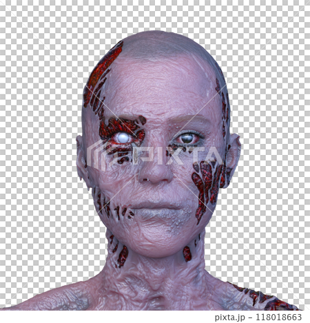 Male zombie face Male zombie face 118018663