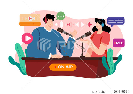 Podcast recording and broadcasting 118019090