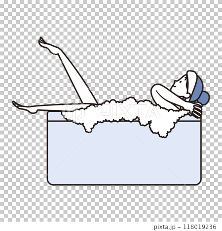 入浴している女性のイラスト素材 118019236