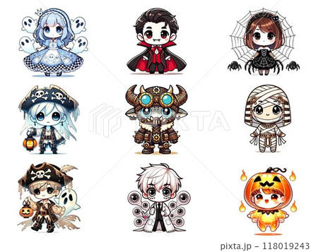 ハロウィンコスチュームの可愛いキャラクター 118019243