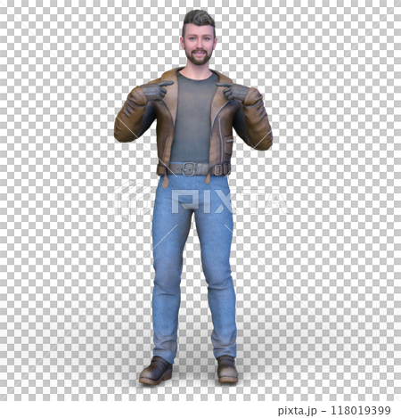 穿著皮夾克的男人 118019399