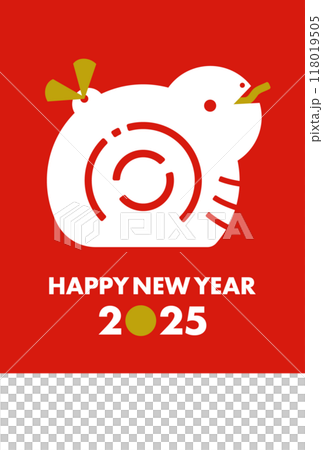 2025蛇年土鈴新年賀卡材質簡約現代時尚設計_豎式 2025蛇年土鈴新年賀卡材質簡約現代時尚設計_豎式 118019505