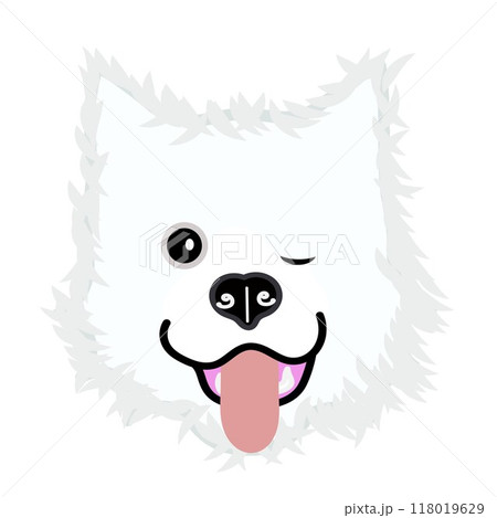 サモエド犬の顔のイラスト 118019629