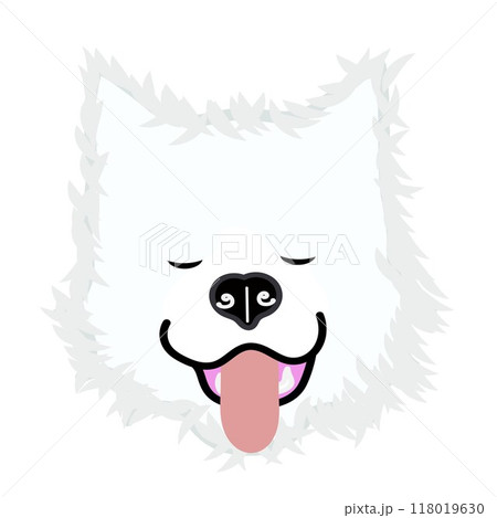 サモエド犬の顔のイラスト 118019630