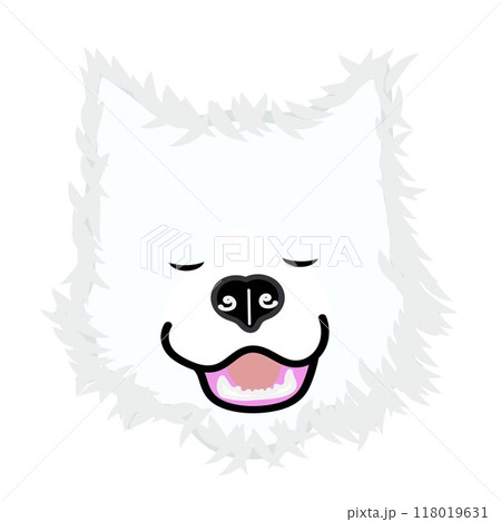 サモエド犬の顔のイラスト 118019631