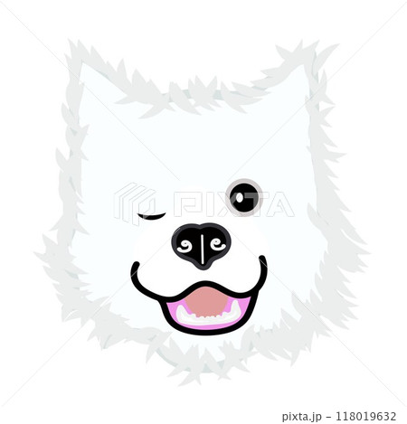 サモエド犬の顔のイラスト サモエド犬の顔のイラスト 118019632