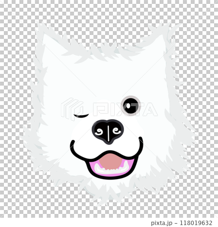 サモエド犬の顔のイラスト サモエド犬の顔のイラスト 118019632